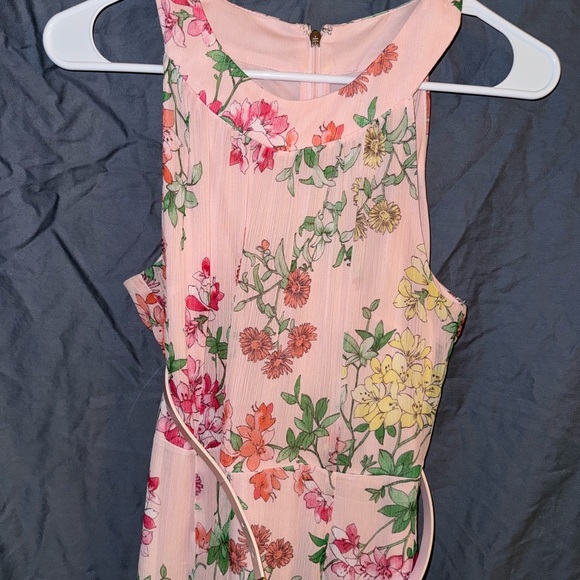 Tommy Hilfiger Halter Top light pink floral chiffon midi dress. - Picture 3 of 5